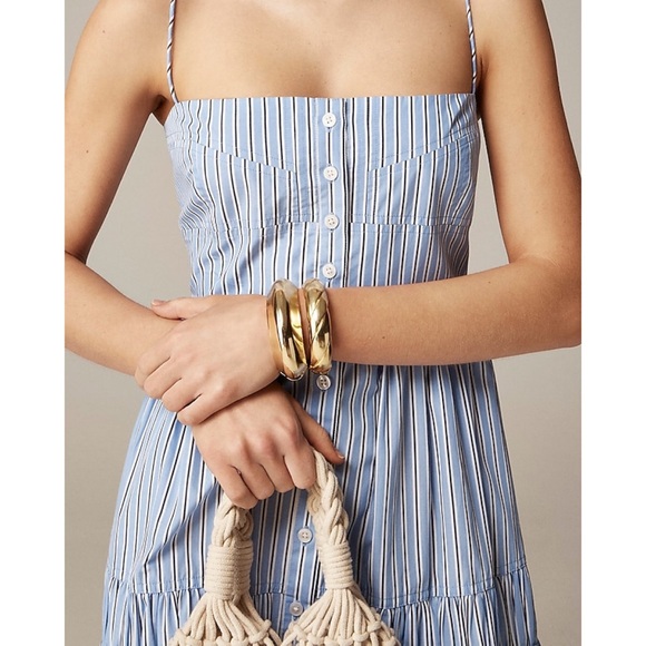 J. Crew | A-line midi dress in striped cotton poplin - Picture 2 of 13